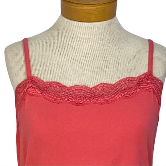 Ann Taylor Salmon Lace Trim Cami L - Picture 4 of 4